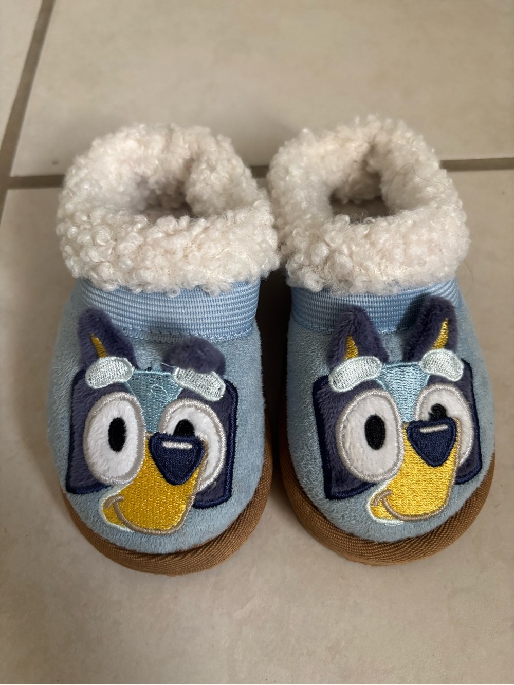 Kids Bluey Plush-Lined Slippers
